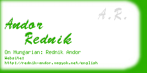 andor rednik business card